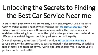 unlocking the secrets to finding the best car service near me