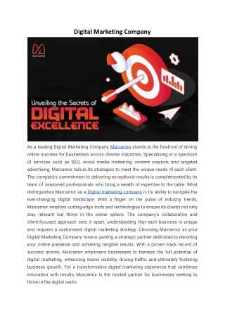 Digital Marketing Company _ Marcamor