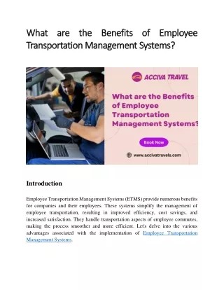 What are the Benefits of Employee Transportation Management Systems