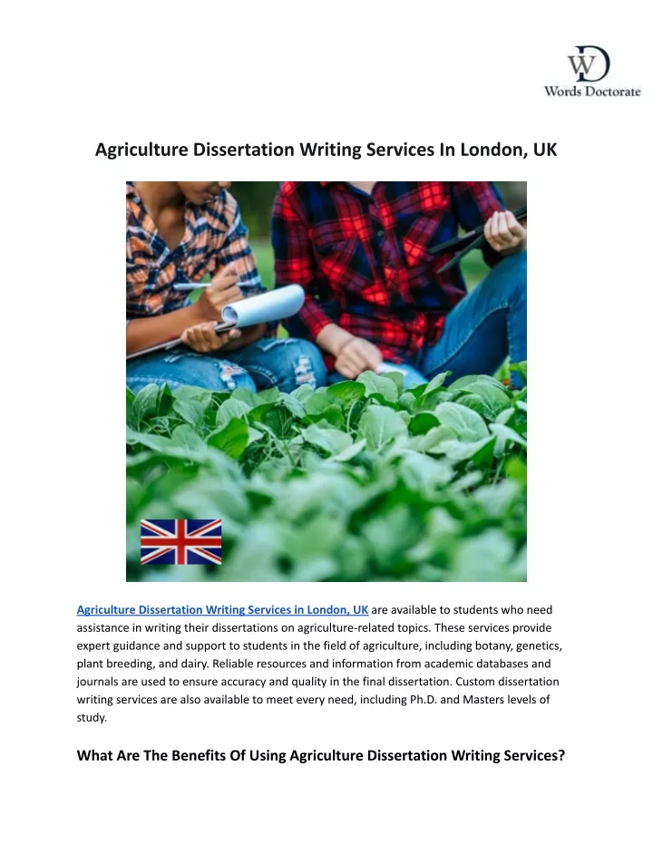 agriculture dissertation writing services