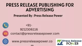 press release publishing for advertising