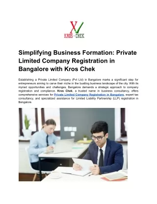 Simplifying Business Formation_ Private Limited Company Registration in Bangalore with Kros Chek (1)