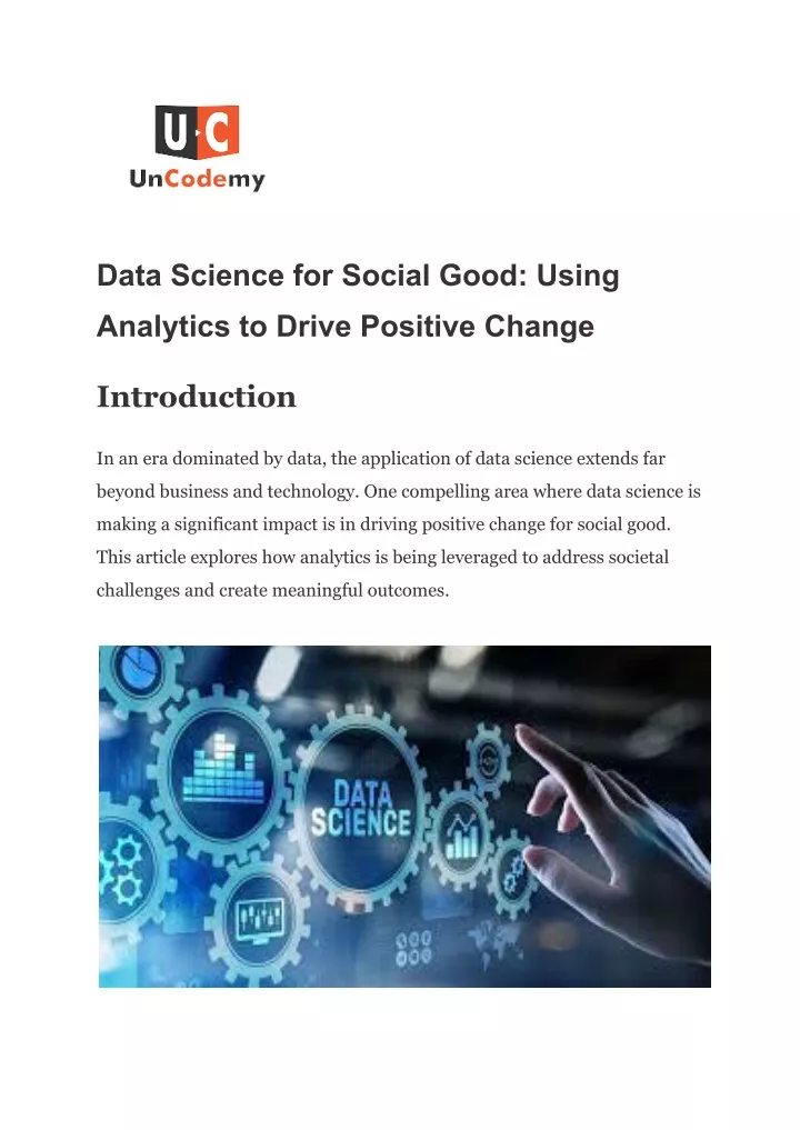 data science for social good using