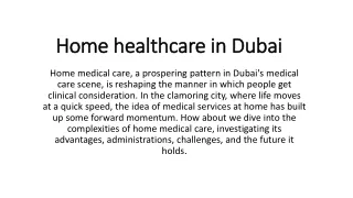 Home healthcare in Dubai & abu Dhabi