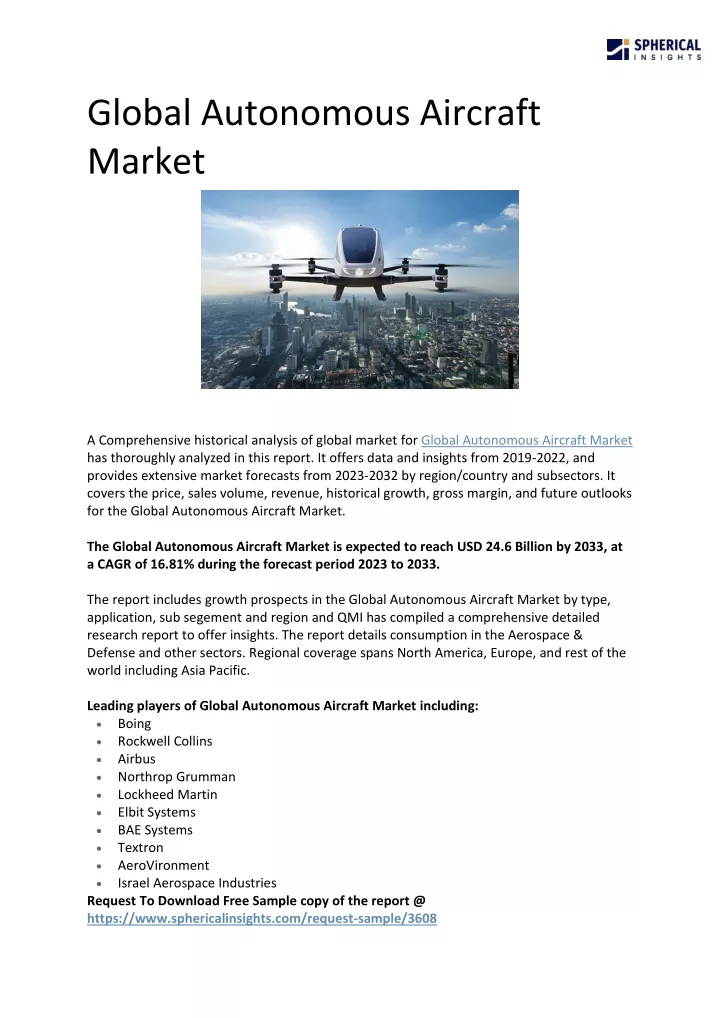 global autonomous aircraft market