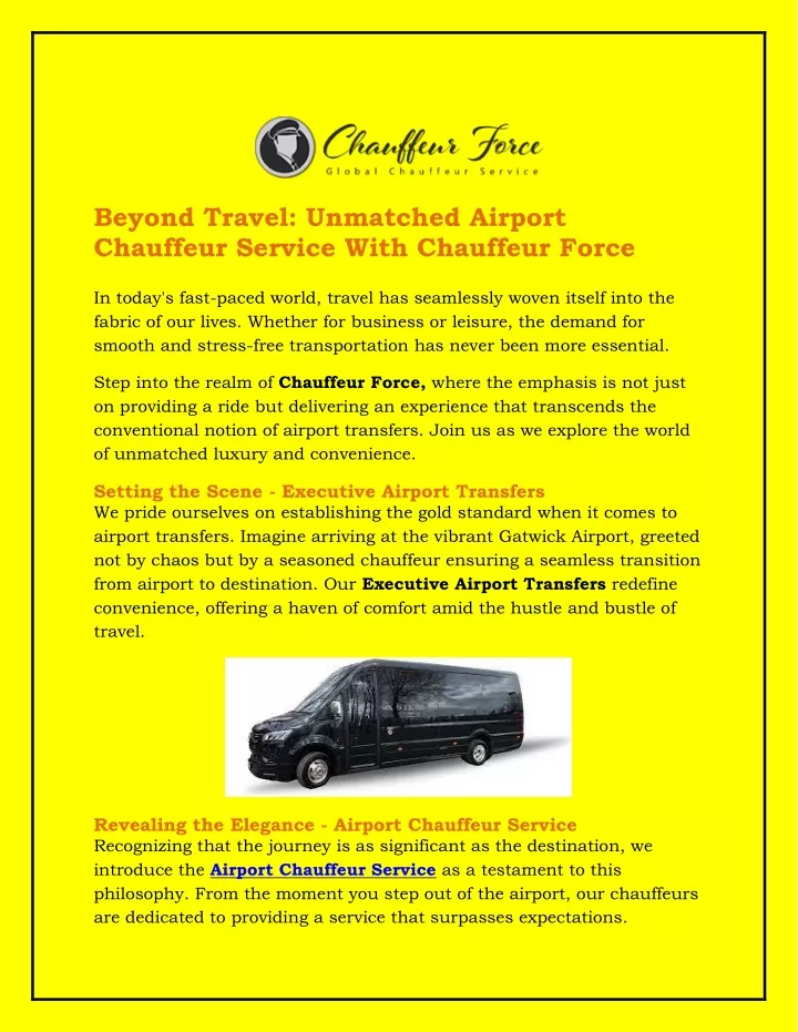 beyond travel unmatched airport chauffeur service