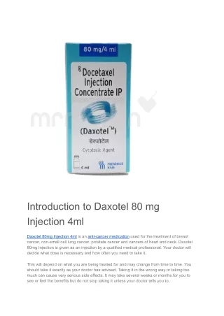 introduction to daxotel 80 mg injection 4ml