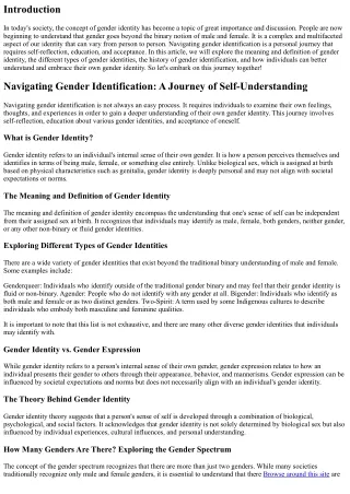 Navigating Gender Identification: A Journey of Self-Understanding