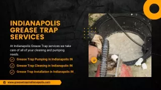 Grease Trap Pumping in Indianapolis IN