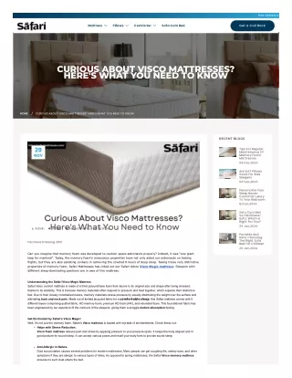 Curious About Visco Mattresses Here's What You Need To Know