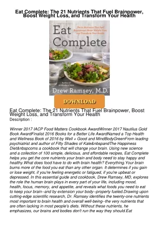 PDF_⚡ Eat Complete: The 21 Nutrients That Fuel Brainpower, Boost Weight Loss, and