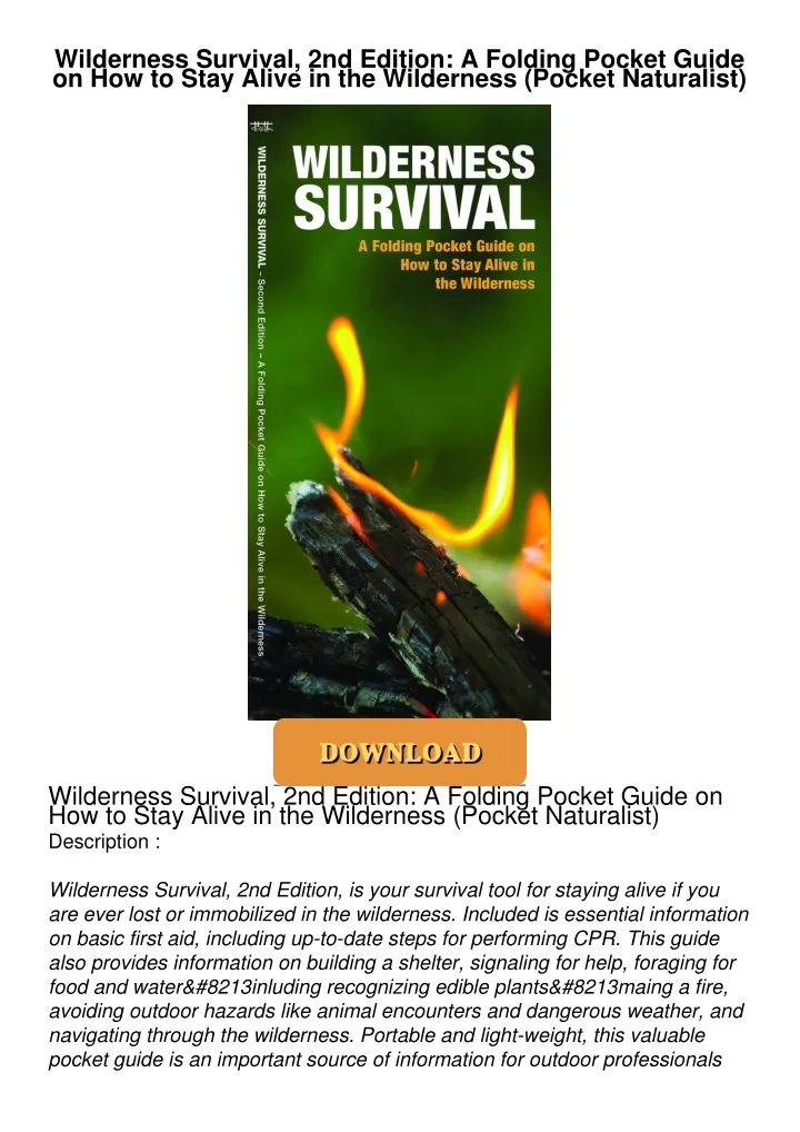 PPT - Wilderness-Survival-2nd-Edition-A-Folding-Pocket-Guide-on-How-to ...