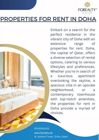 Properties For Rent In Doha