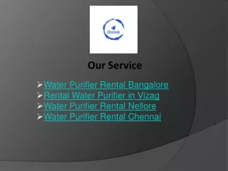 Water Purifier Rental Bangalore