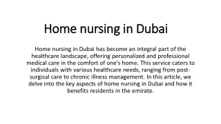 home nursing in dubai & abu Dhabi