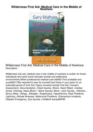 ❤Book⚡[PDF]✔ Wilderness First Aid: Medical Care in the Middle of Nowhere