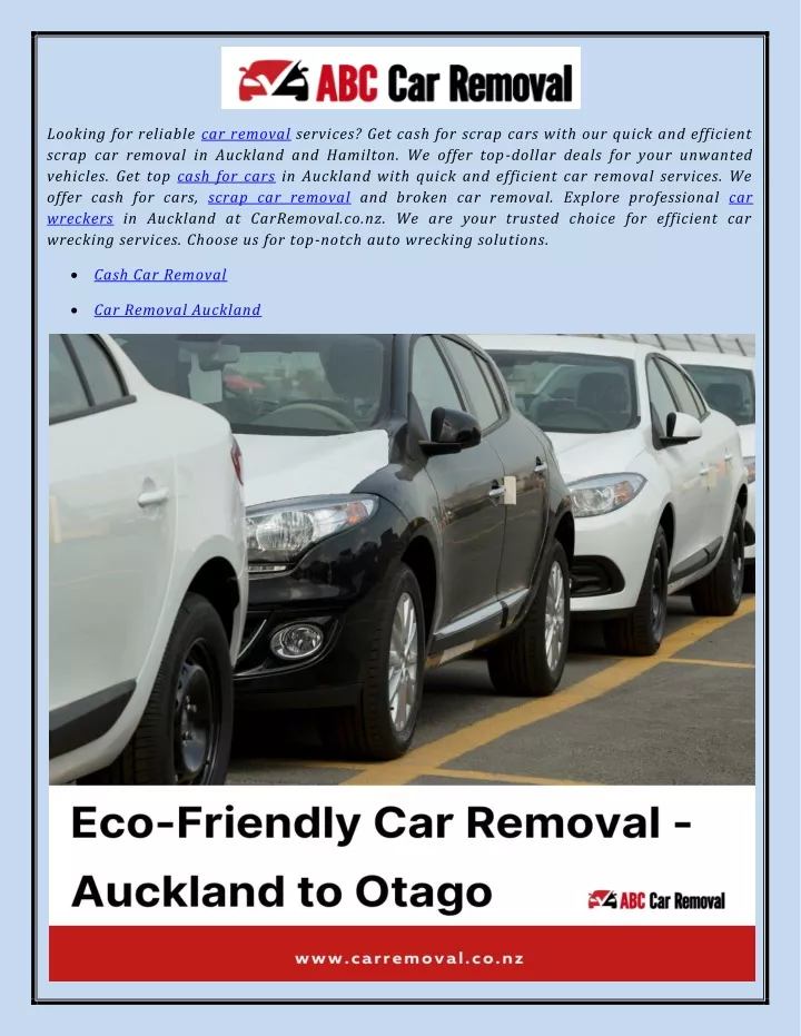 looking for reliable car removal services