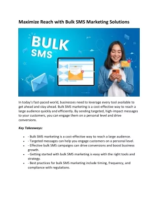 Maximize Reach with Bulk SMS Marketing Solutions