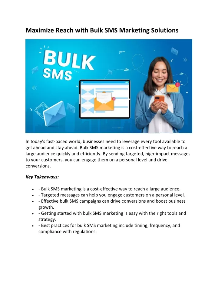 maximize reach with bulk sms marketing solutions