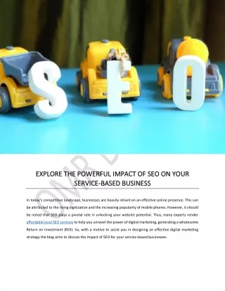 Explore the Powerful Impact of SEO on your Service-based Business