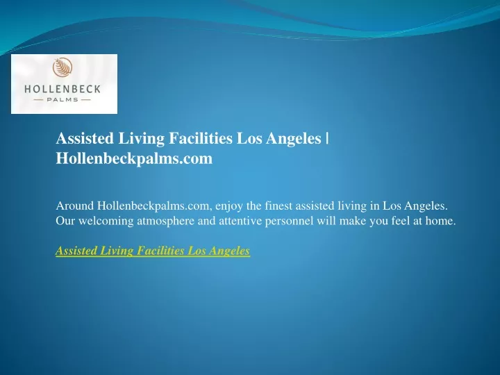 assisted living facilities los angeles