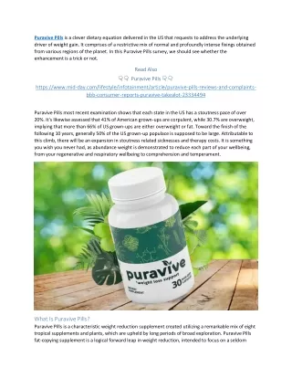 Puravive Pills Scam Or Legit {2024} Latest Updates!