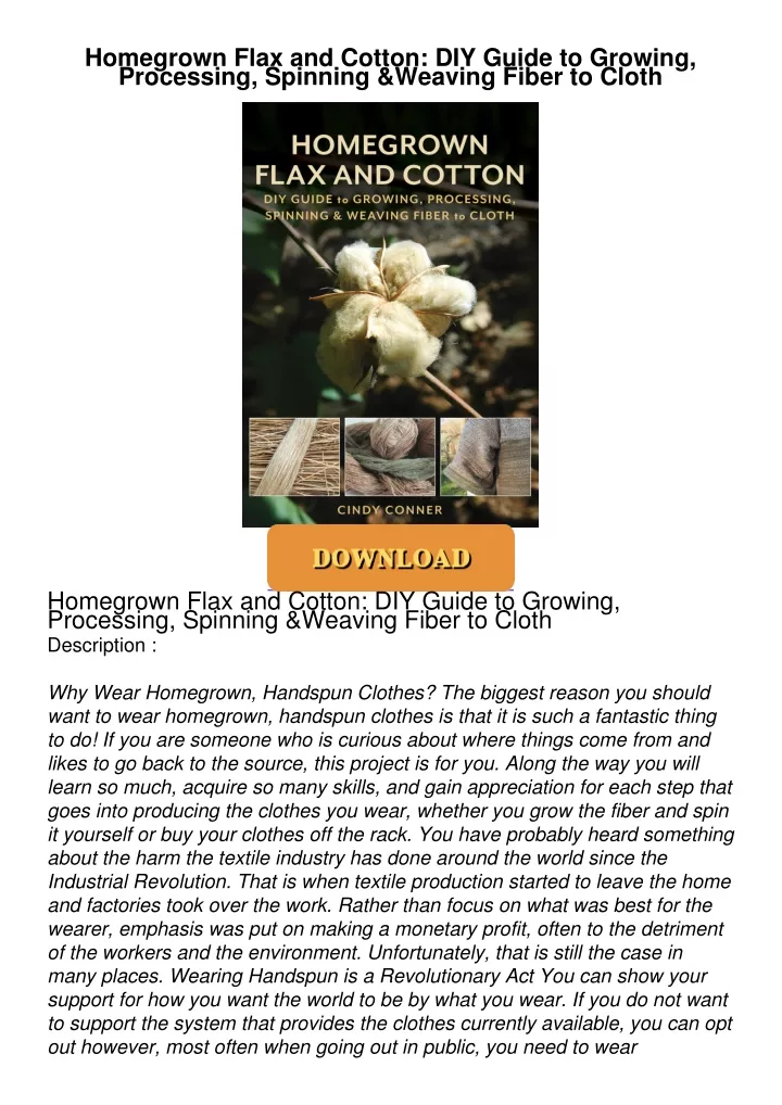 homegrown flax and cotton diy guide to growing