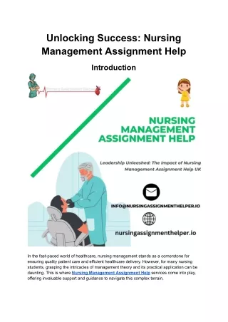 unlocking success nursing management assignment