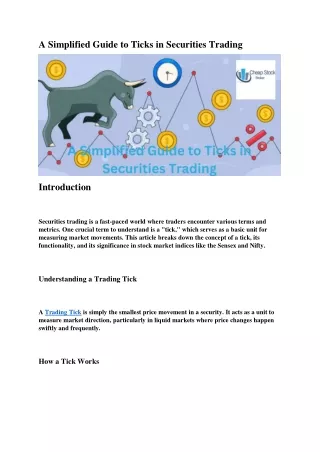 A Simplified Guide to Ticks in Securities Trading