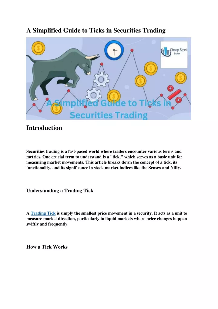 a simplified guide to ticks in securities trading