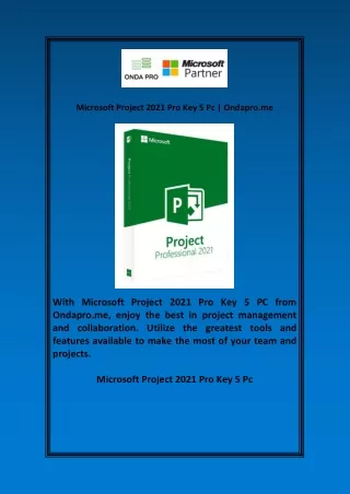 Microsoft Project 2021 Pro Key 5 Pc Ondapro me
