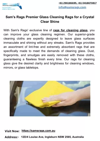 Sam's Rags Premier Glass Cleaning Rags for a Crystal Clear Shine
