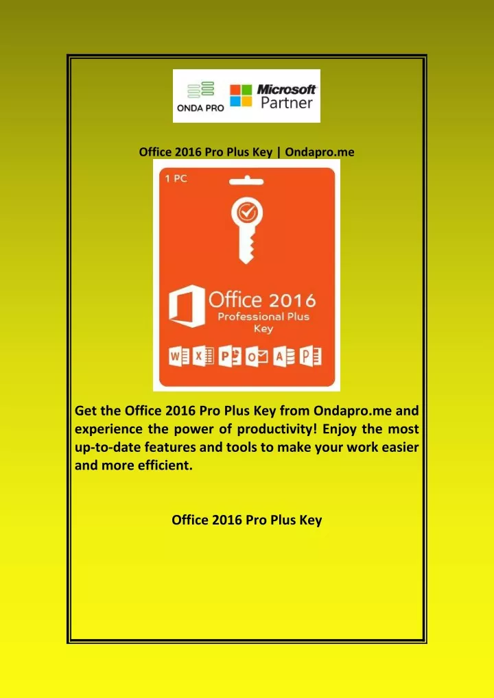 office 2016 pro plus key ondapro me