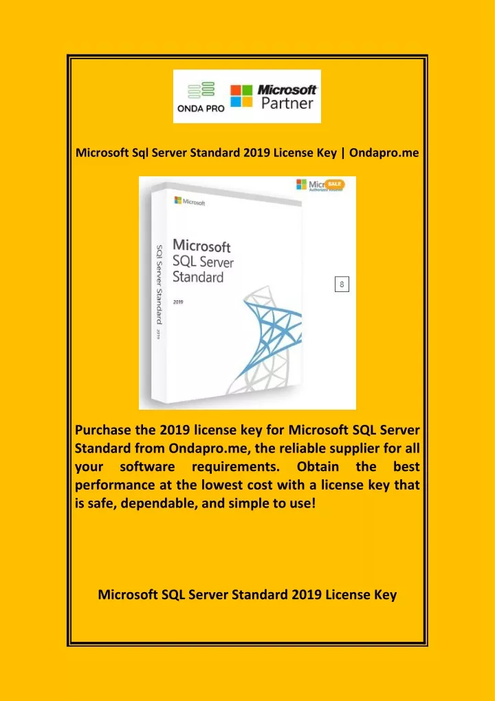 microsoft sql server standard 2019 license