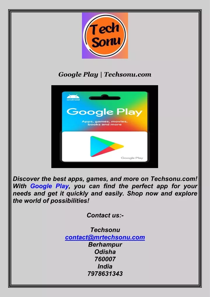 google play techsonu com