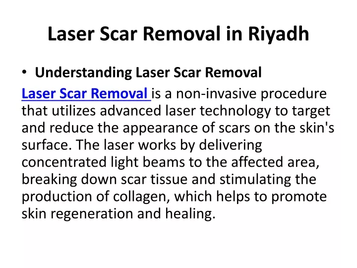 laser scar removal in riyadh
