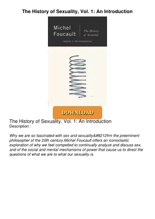 READ⚡[PDF]✔ The History of Sexuality, Vol. 1: An Introduction