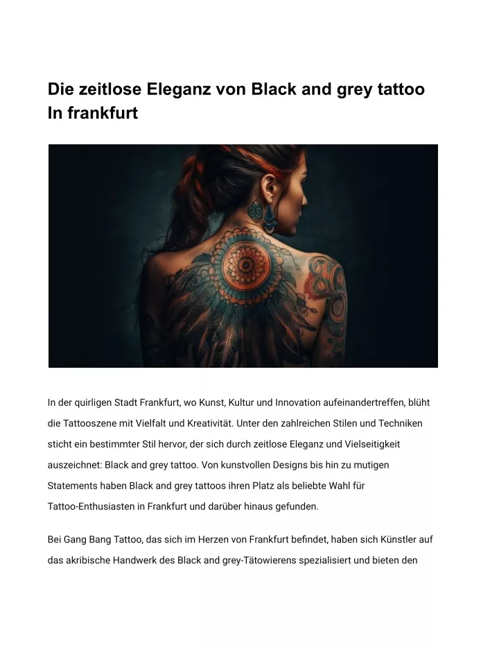 die zeitlose eleganz von black and grey tattoo