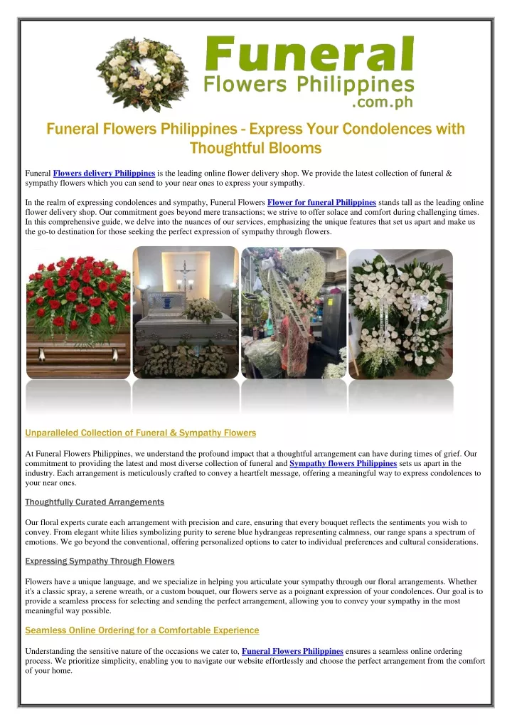 funeral flowers philippines express your
