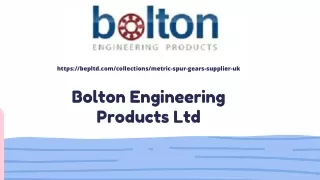 Metric Spur Gears - Bolton Engineering Products Ltd