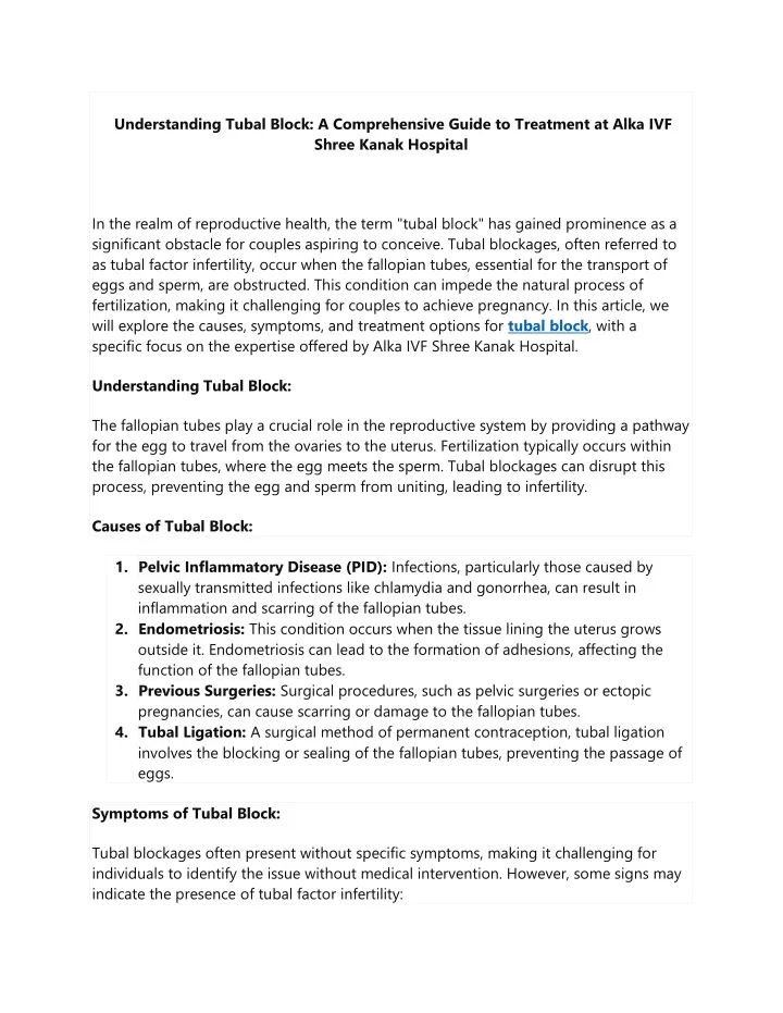 understanding tubal block a comprehensive guide