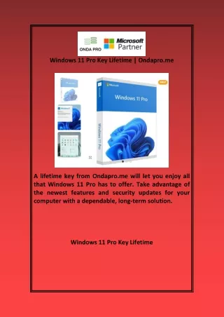 Windows 11 Pro Key Lifetime Ondapro me