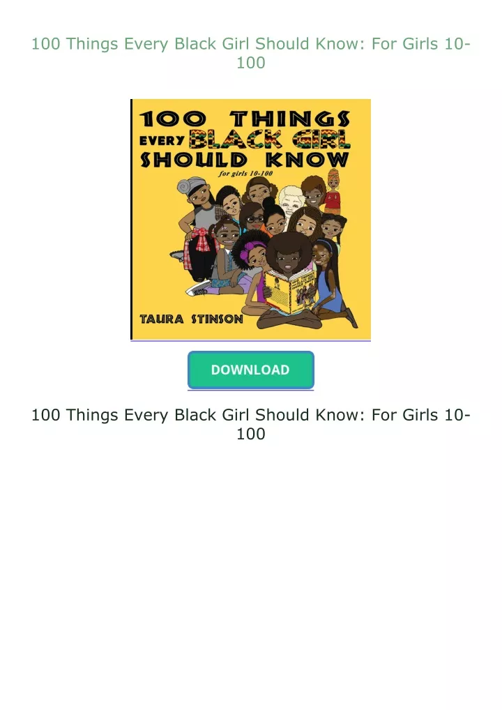 100 things every black girl should know for girls