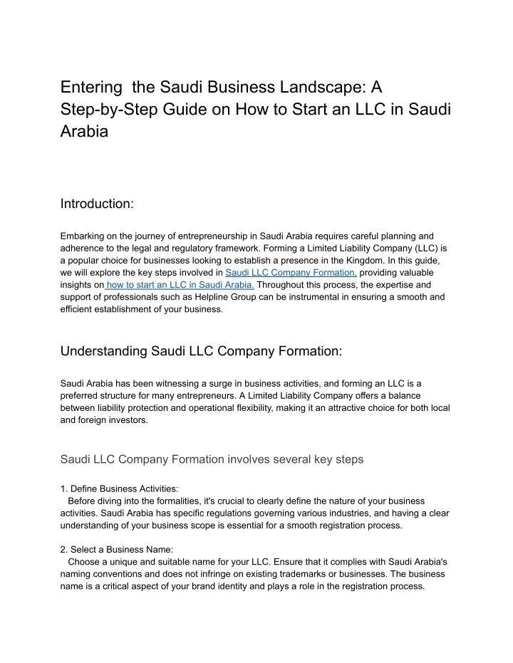 entering the saudi business landscape a step