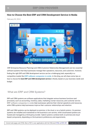 Transform Your Business with ERP and CRM Development Service