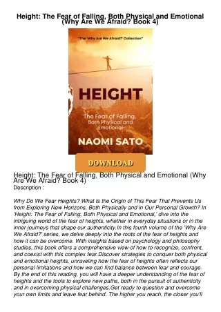 [PDF⚡READ❤ONLINE] Height: The Fear of Falling, Both Physical and Emotional (Why Are We Afraid?