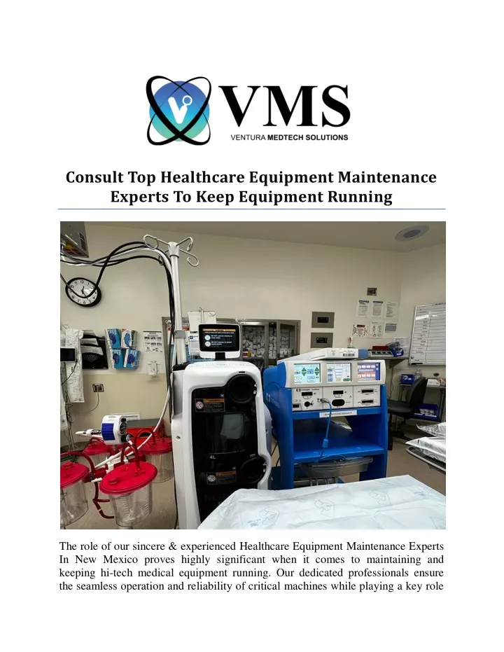 consult top healthcare equipment maintenance