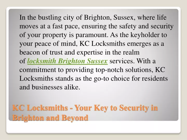 kc locksmiths your key to security in brighton and beyond