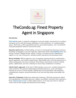 TheCondo.sg: Finest Property Agent in Singapore