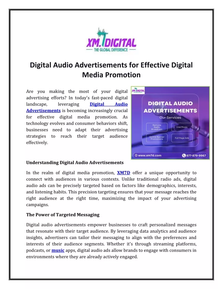 digital audio advertisements for effective